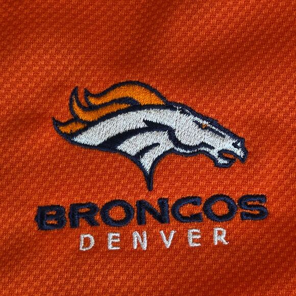 Denver Broncos Antigua Polo Shirt XL NFL Orange Short Sleeve Embroidered - Picture 6 of 11